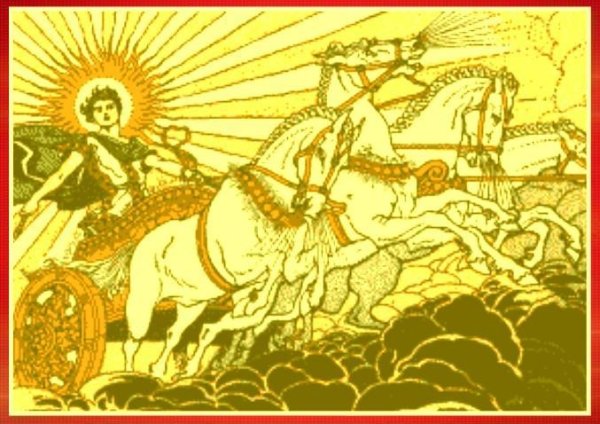 Бог солнца Гелиос на колеснице