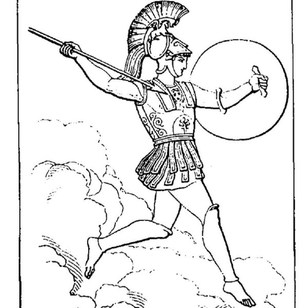 Раскраска греческий воин Ахиллес