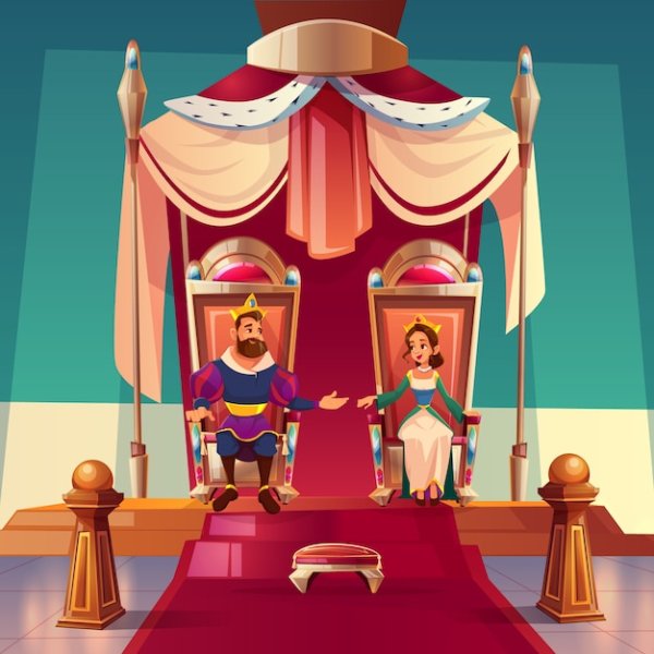 Король и Королева в тронном зале