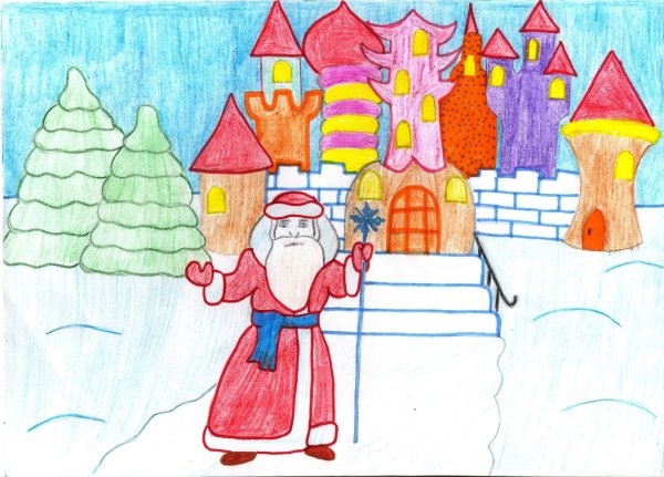 Сказочный дворец Деда Мороза рисование в подготовительной группе