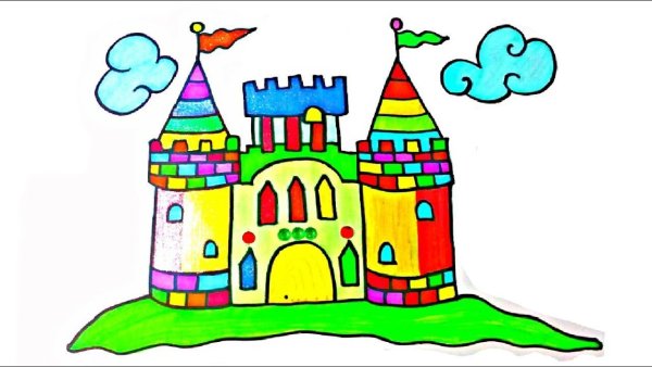 Сказочный замок рисунок