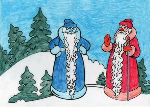 Рисунок к сказке два Мороза