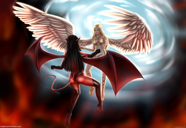 Полукровка ангел и демон аниме