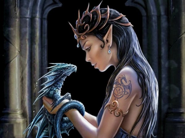 Рисунки эльфов и драконов