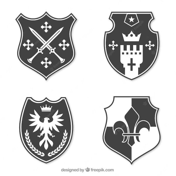 Эмблемы на щитах рыцарей