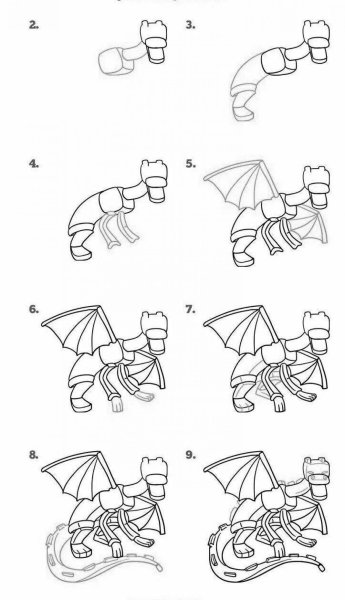 Раскраска майнкрафт ЭНДЕР дракон