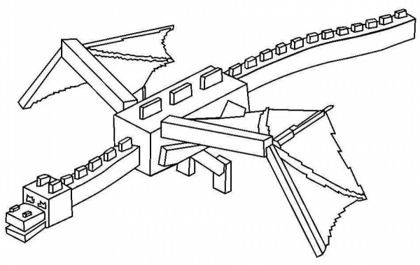 Майнкрафт Интер дракон раскраска