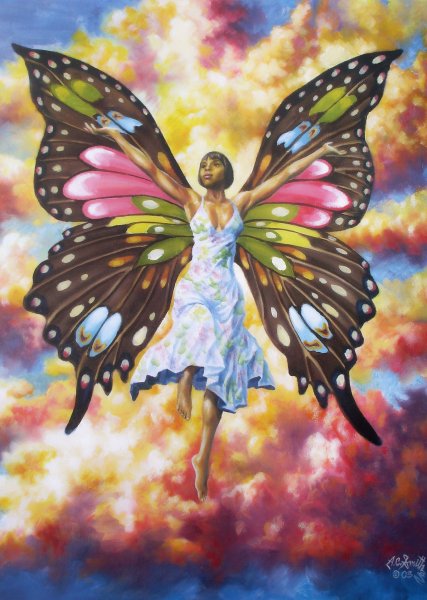 Женщина с крыльями бабочки