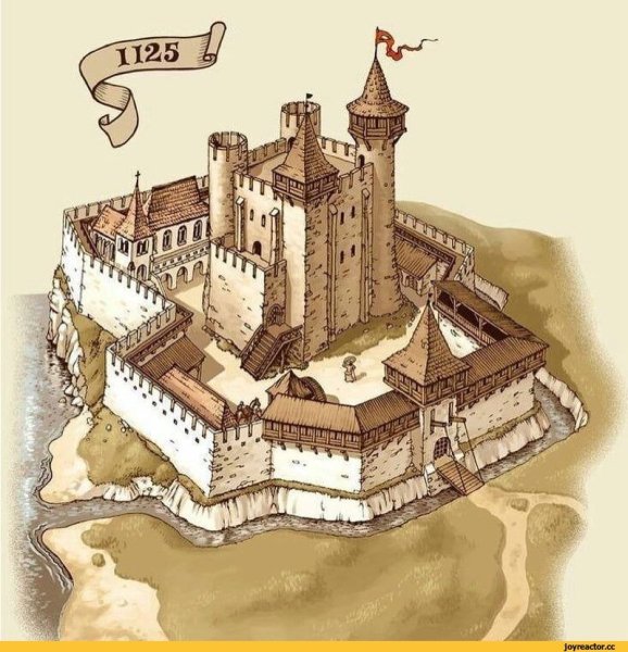 Эволюция средневекового замка в иллюстрациях от LEVALEUR