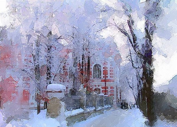 Виктор Сорокин "зимний городской пейзаж"