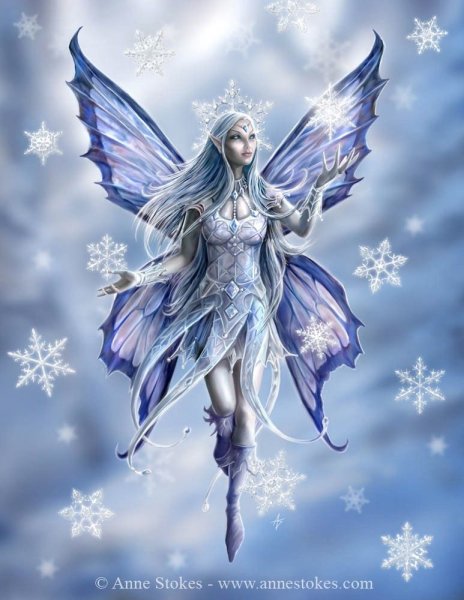 Рисунки фея и снежинки