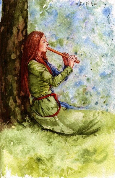 Картина девочка с флейтой
