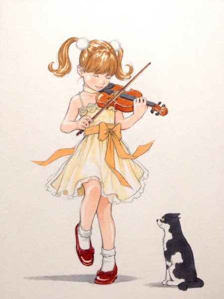 Девочка со скрипкой живопись