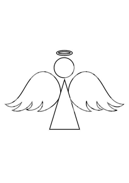 Ангел контурный рисунок