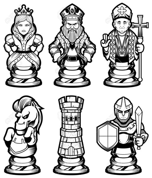 Стилизованные шахматные фигуры