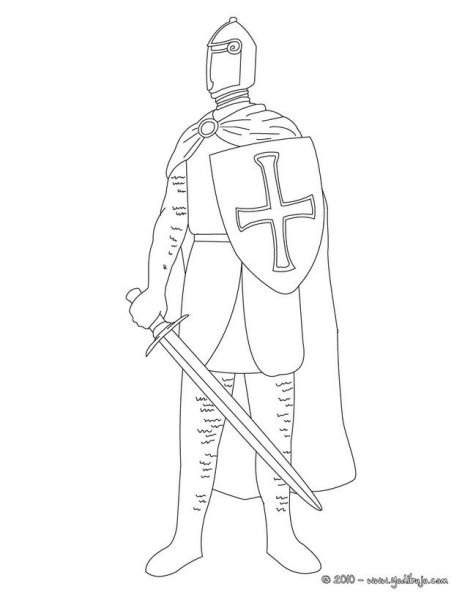 Нарисовать рыцаря крестоносца