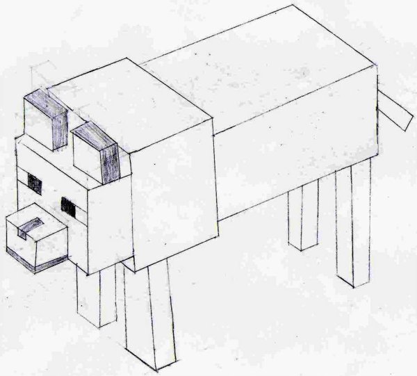 Собака из МАЙНКРАФТА раскраска
