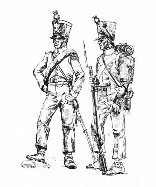 Солдат войны 1812 года раскраска