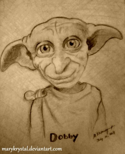 Добби из Гарри Поттера илюстрацые