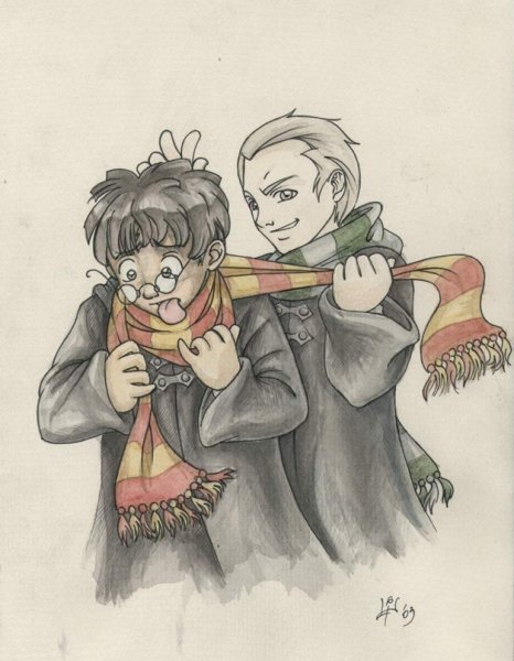 Гарри Поттер и Драко Малфой для срисовки