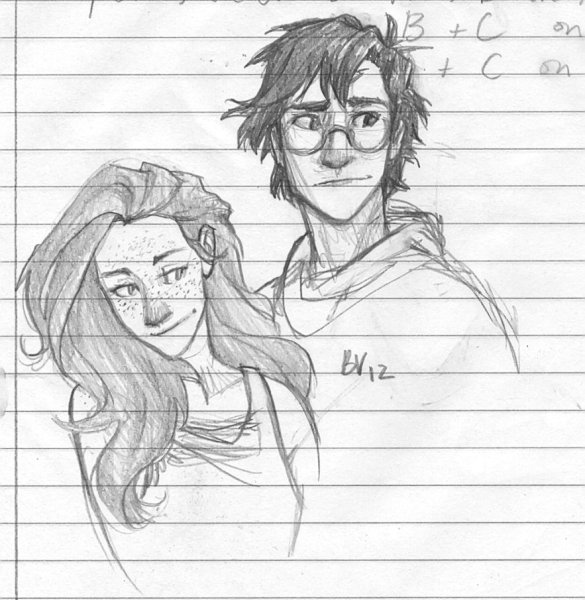 Гарри Поттер и Джинни рисунок