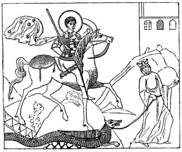 Прорись иконы Георгия Победоносца