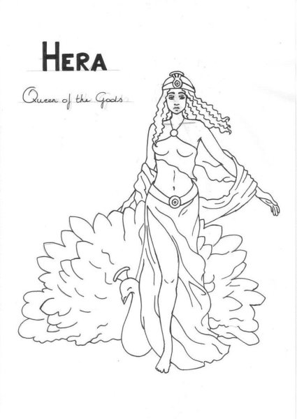 Раскраска боги древней Греции гера