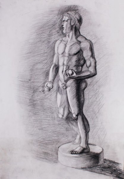 Геракл рисунок карандашом Академический