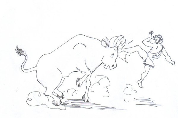 Критский бык рисунок