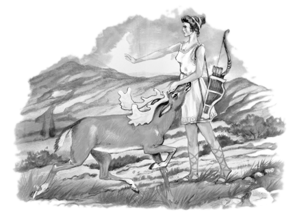 Геракл и Керинейская Лань иллюстрации