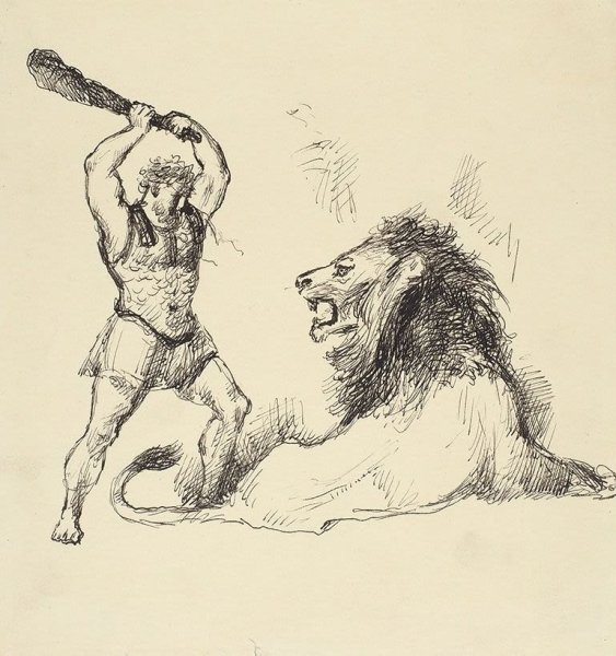 Первый подвиг Геракла немейский Лев рисунок