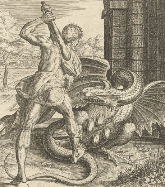 Хендрик Гольциус кадм, убивающий дракона