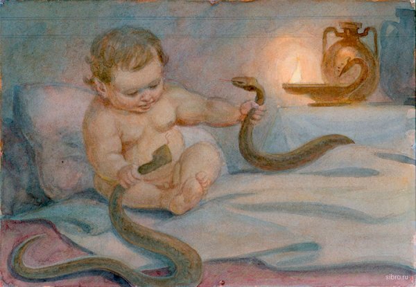 Младенец Геракл душит змей