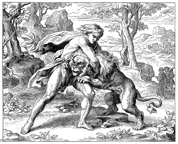 Геракл и немейский Лев рисунок