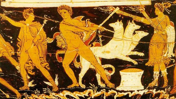 Геракл и Кербер фрески античности
