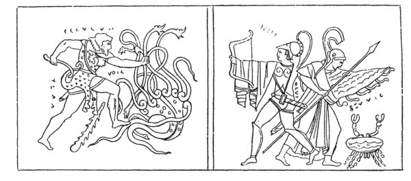 Иллюстрация к подвигу Геракла Лернейская гидра