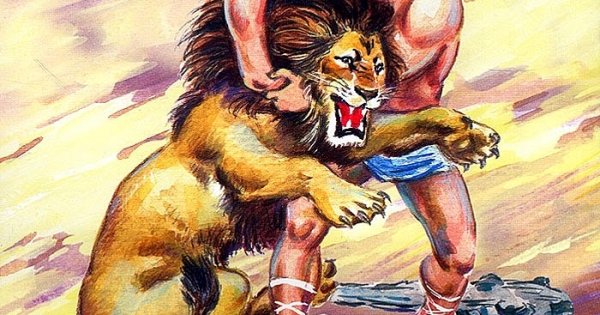 Первый подвиг Геракла со львом