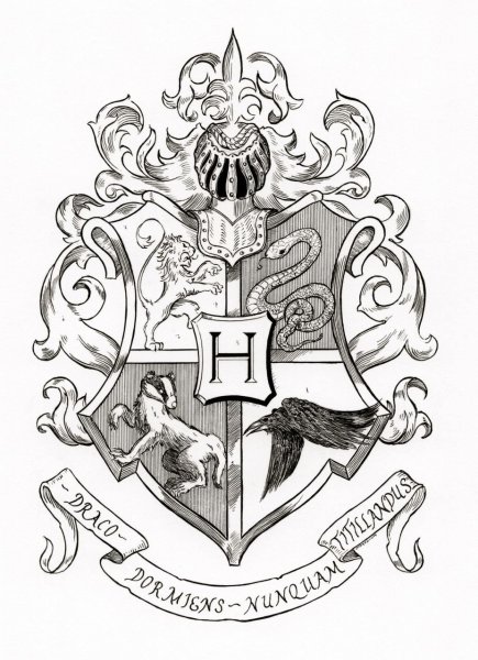 Гарри Поттер герб Гриффиндора раскраска