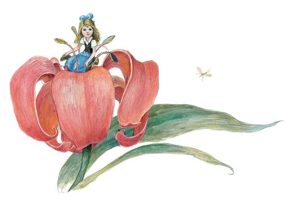 Ганс христиан Андерсен иллюстрации Дюймовочка на цветке