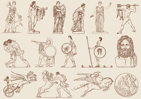 Боги древней Греции античное изображение