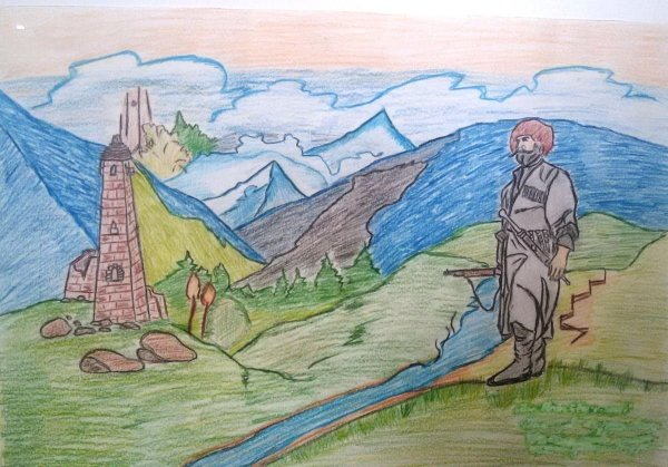 Дагестанские горы рисунок