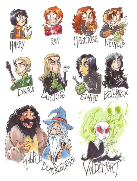 Нарисованные герои Гарри Поттера