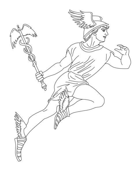 Гермес Бог древней Греции рисунок