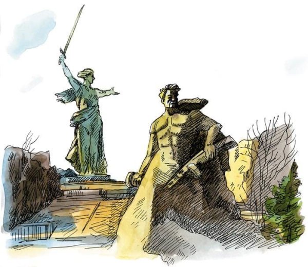 Нарисовать памятник Мамаев Курган