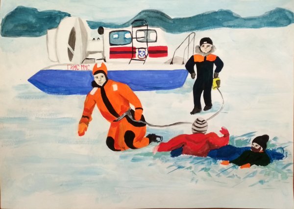 Рисование на тему спасатели МЧС