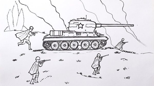Рисунок на тему война карандашом