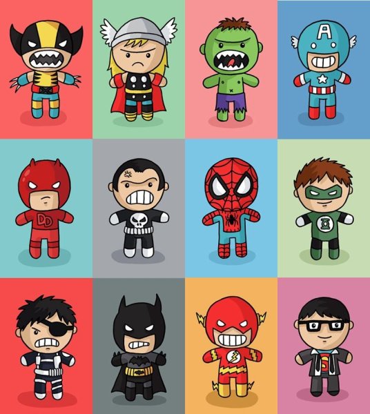 Рисунки супергероев для детей