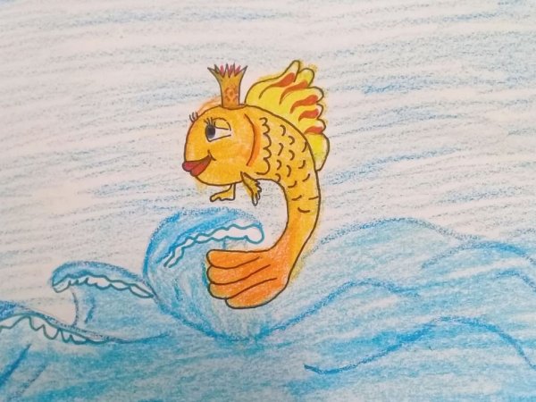 Иллюстрация к сказке Золотая рыбка
