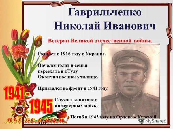Ветераны Великой Отечественной войны биография