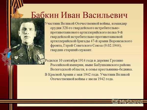 Имена героев Великой Отечественной войны